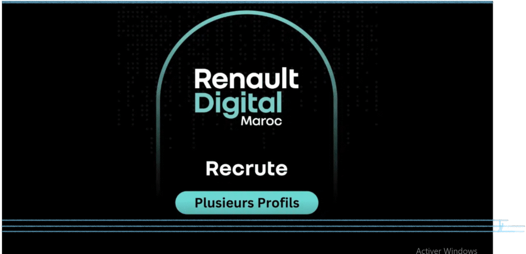 شعار Renault Digital Recrute، تدريب الذكاء الاصطناعي (AI)، علوم البيانات (Data Science)، Google Cloud Platform (GCP)، المهارات الرقمية المتقدمة، الراتب التنافسي للتدريب.