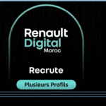 شعار Renault Digital Recrute، تدريب الذكاء الاصطناعي (AI)، علوم البيانات (Data Science)، Google Cloud Platform (GCP)، المهارات الرقمية المتقدمة، الراتب التنافسي للتدريب.