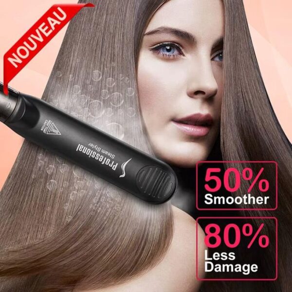 مكواة فرد الشعر بالبخار سيراميك احترافية Healthy And Silky متعددة الوظائف لحماية وترطيب الشعر ولمسة حريرية - Image 18