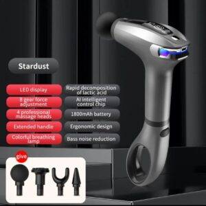 Home مسدس تدليك عضلات احترافي (fascial gun pro) | 4 رؤوس، 8 مستويات قوة، بطارية 1800mah