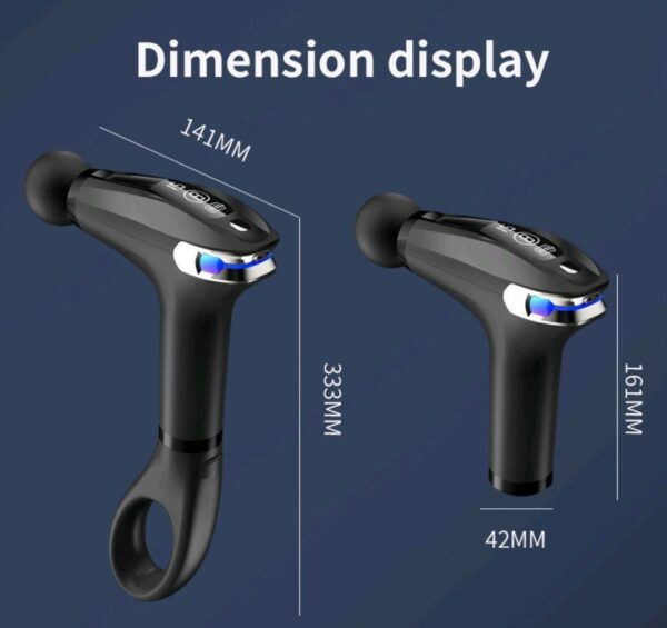 مسدس تدليك عضلات احترافي (fascial gun pro) | 4 رؤوس، 8 مستويات قوة، بطارية 1800mah