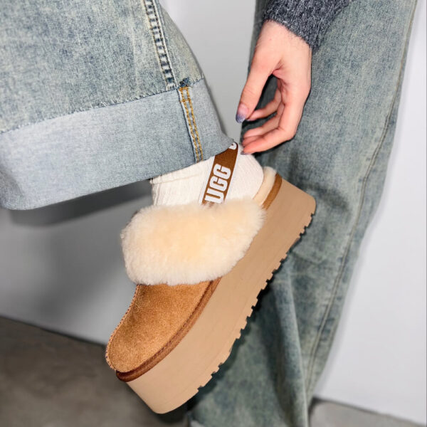 شبشب UGG Funkette بكعب منصة سميك وفرو طبيعي - راحة وأناقة لا مثيل لها - Image 8