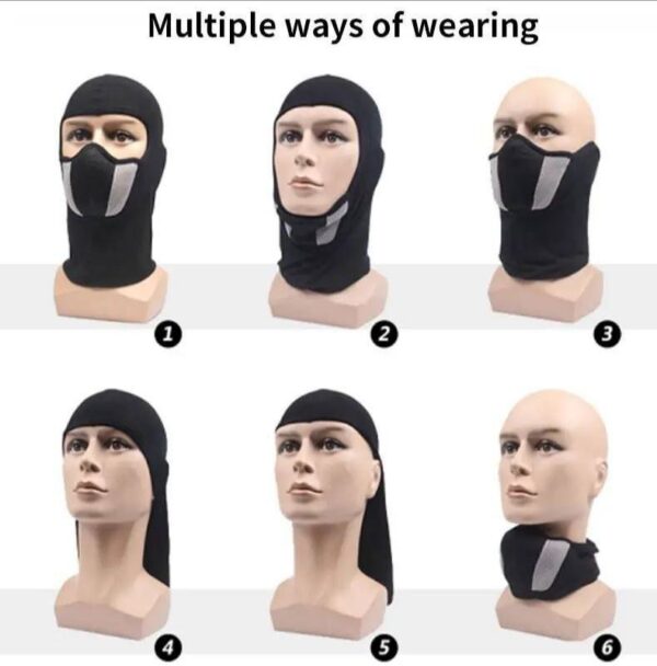 قناع باليكلافا (Balaclava) الرياضي بفلتر شبكي للتنفس حماية كاملة للوجه والرقبة. - Image 6